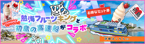 初島乗船券と熱海フルーツキングコラボスイーツ　お得なWEBセット券